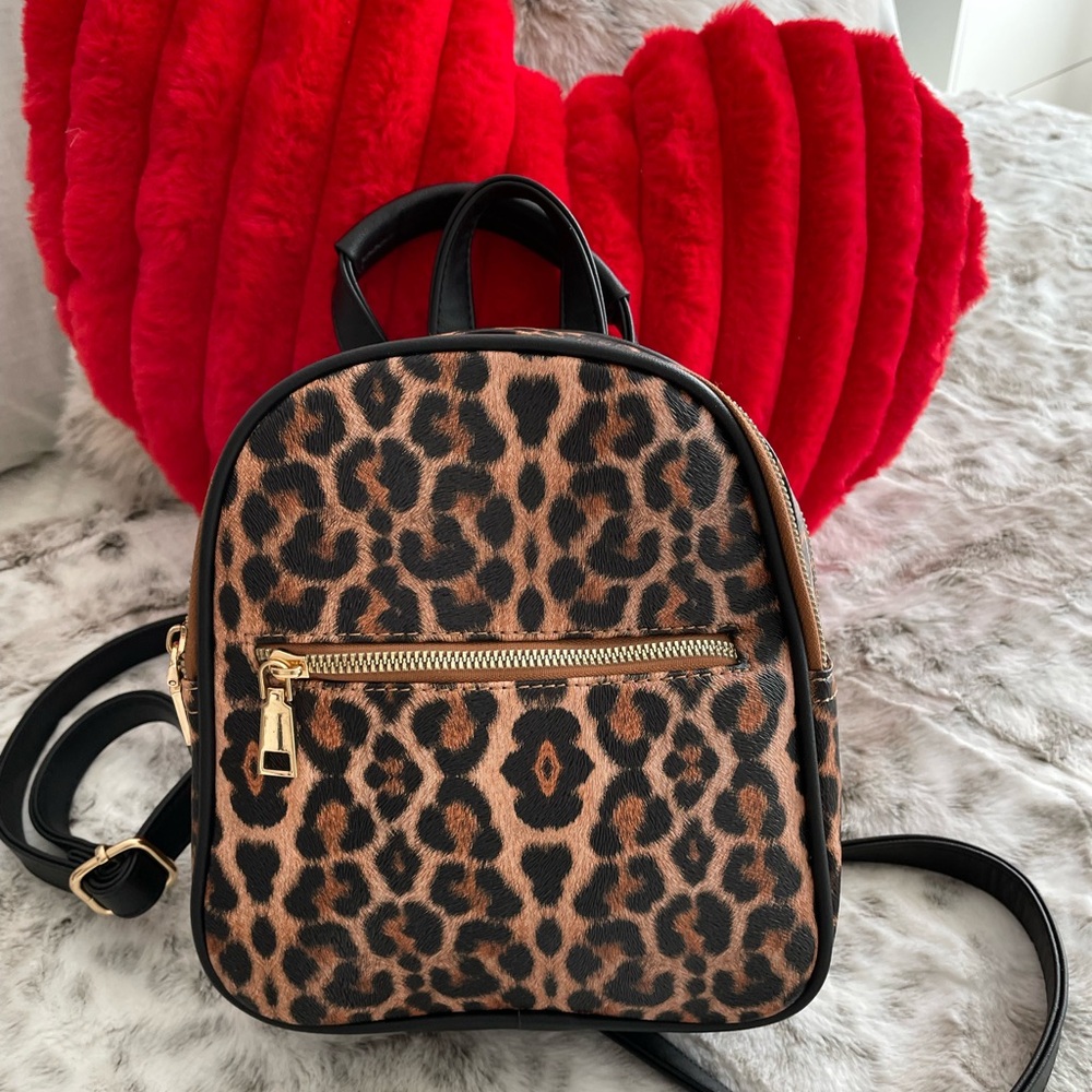 Leopard Print Backpack - never used